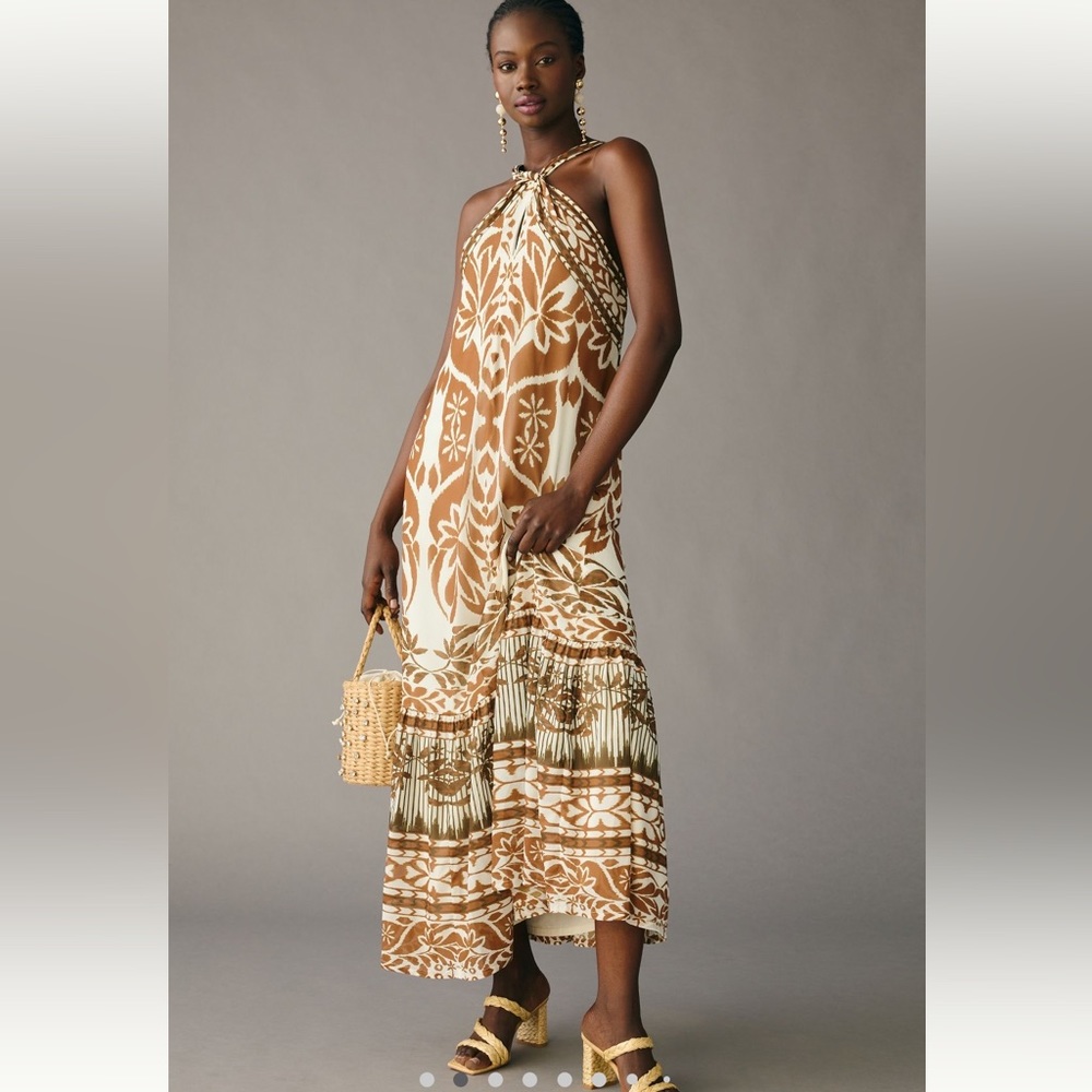 VINEET BAHL PRINTED HALTER DRESS - Anthropologie